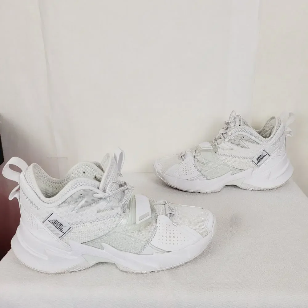 Jordan Why Not Zero.3 white and silver GS Size 7Y womens 9 sneakers
